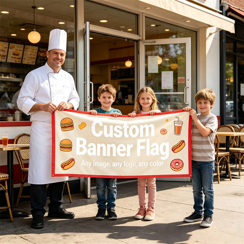 Commercial Printing Market - Bendera Iklan Kustom Dengan Desain Rapi