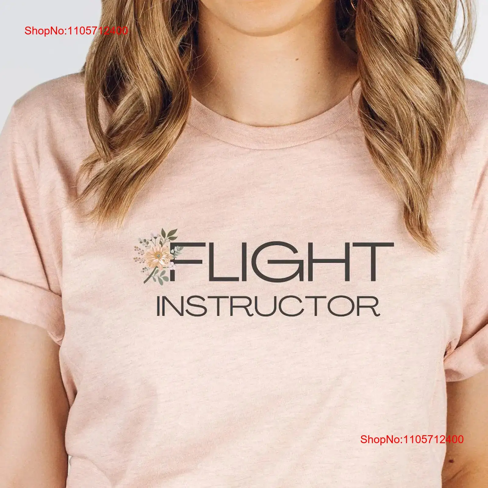 Commercial Printing And Graphics - Kaos Instruktur Penerbangan Floral untuk Wanita