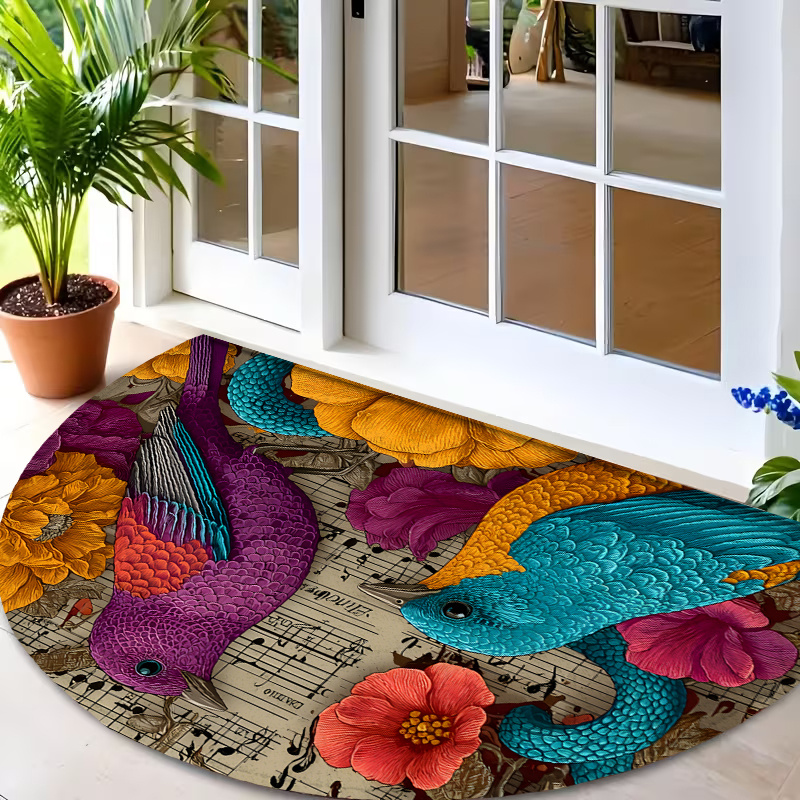 Commercial Printing And Graphics - Karpet Pintu Masuk Bulat dengan Motif