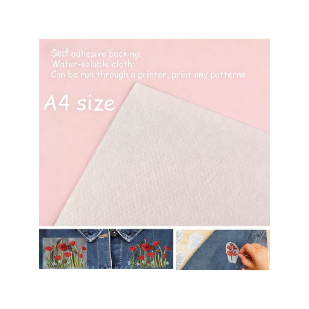 5 lembar A4 Stiker Stabilisato - Embroidery Stabilizer Backing ulasan dan harga