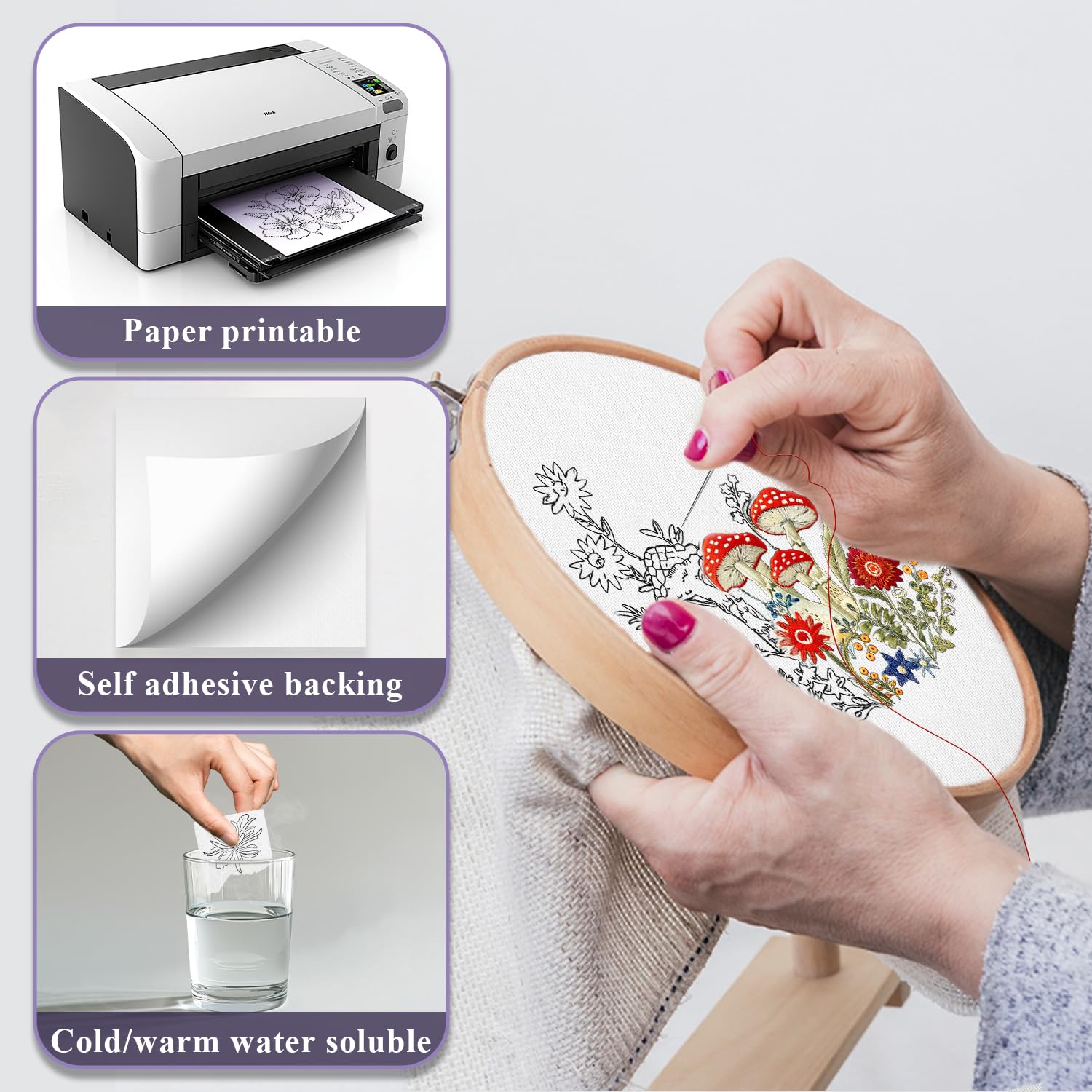 10/5 Buah Penstabil Bordir Lar - Embroidery Stabilizer Backing ulasan dan harga